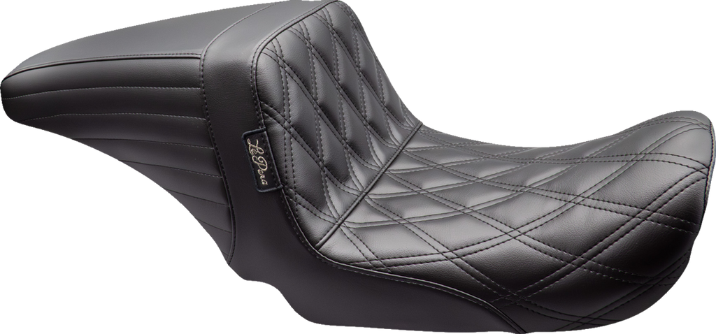 LE PERA Kickflip Up Front Seat - Double Diamond - Black - Dyna '06-'17 LKU-591DD — image 1