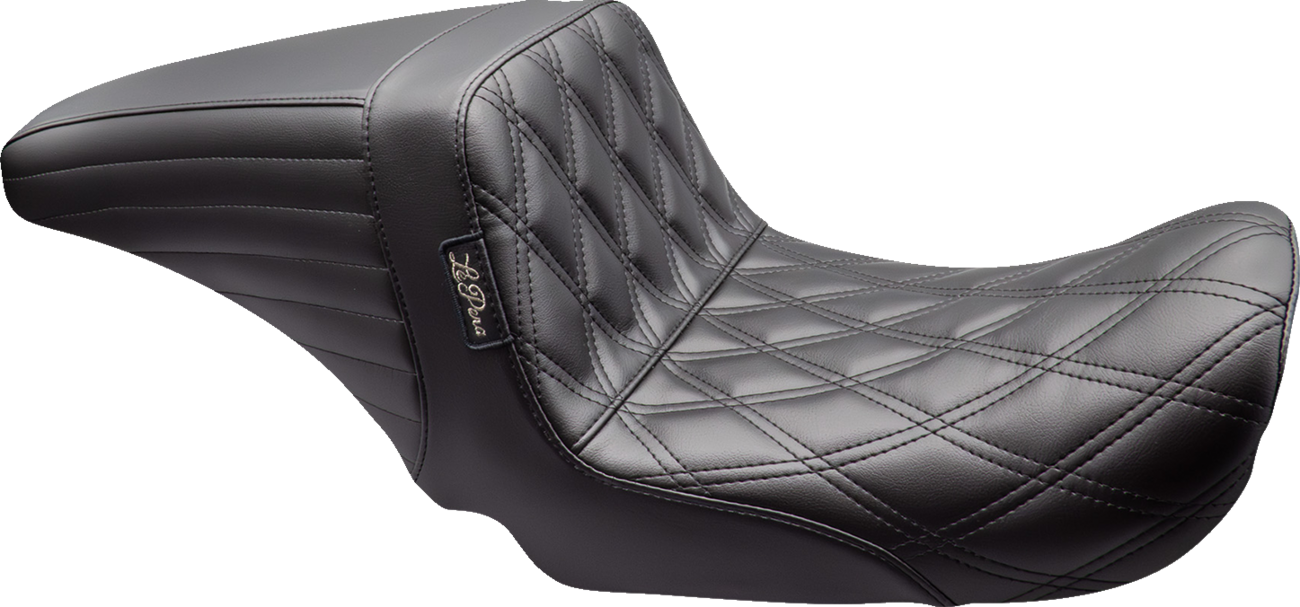 LE PERA Kickflip Up Front Seat - Double Diamond - Black - Dyna '06-'17 LKU-591DD — image 1