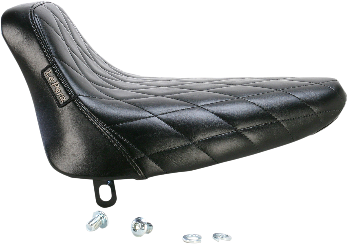 LE PERA Bare Bones Solo Seat - Diamond Stitch - Black - Softail '84-'99 LN-007DM — image 2