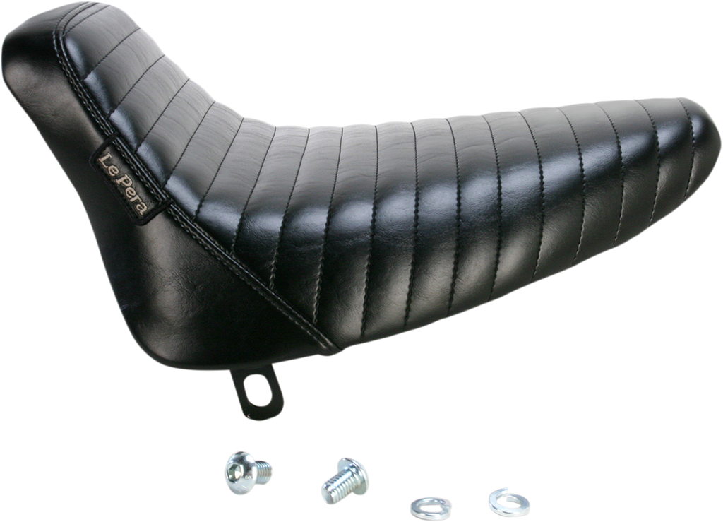 LE PERA Bare Bones Solo Seat - Pleated - Black - Softail '84-'99 LN-007PT — image 2