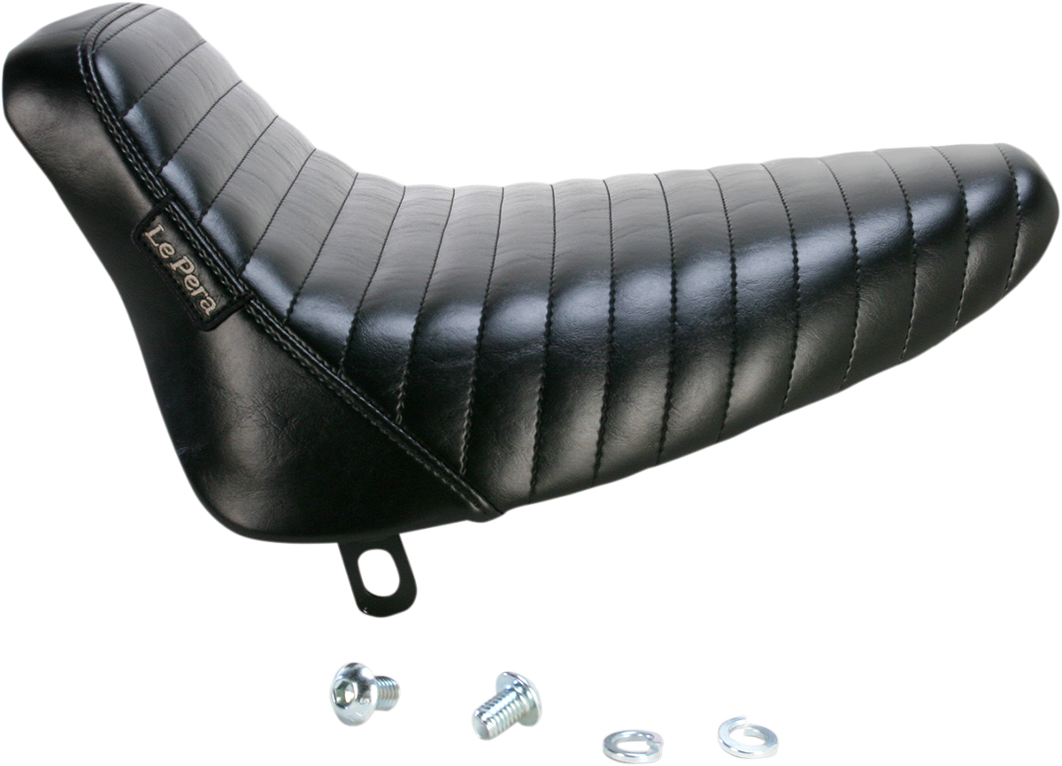 LE PERA Bare Bones Solo Seat - Pleated - Black - Softail '84-'99 LN-007PT — image 2