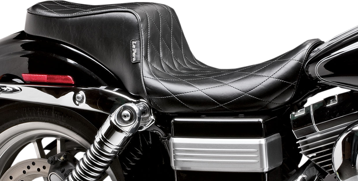 LE PERA Cherokee Seat - Diamond Pleated - Black - FXDWG '96-'03 LN-023DM — image 1