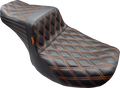 LE PERA Tailwhip Seat - Burnt Orange Double Diamond Stitch - FLH/FLT '23-'25 LV-587DD-OB4 — image 1