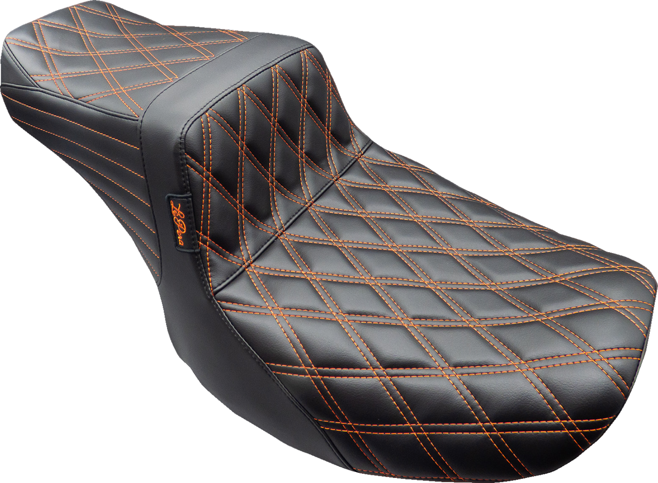LE PERA Tailwhip Seat - Burnt Orange Double Diamond Stitch - FLH/FLT '23-'25 LV-587DD-OB4 — image 1