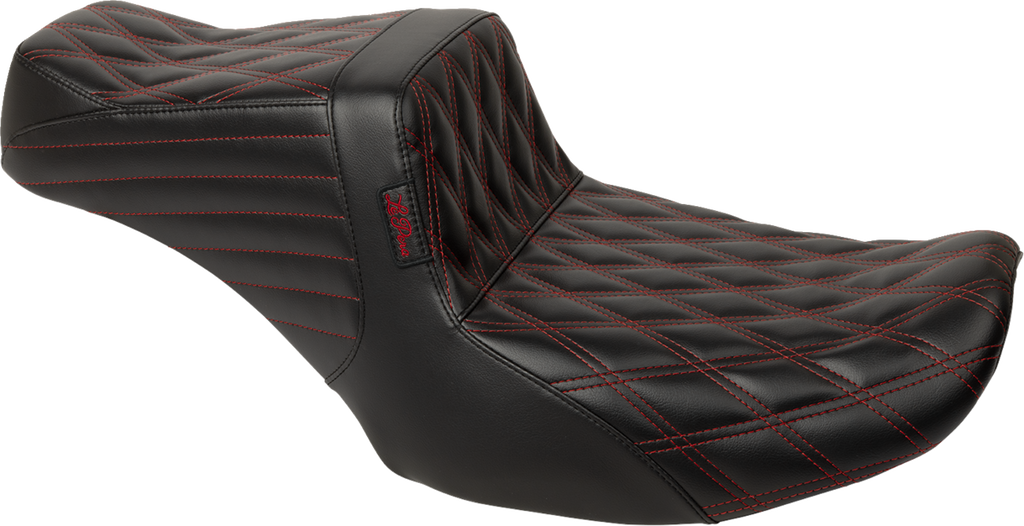 LE PERA Tailwhip Seat - Red Double Diamond Stitch - FLH/FLT '23-'25 LV-587DD-R01 — image 1