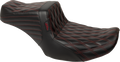 LE PERA Tailwhip Seat - Red Double Diamond Stitch - FLH/FLT '23-'25 LV-587DD-R01 — image 1
