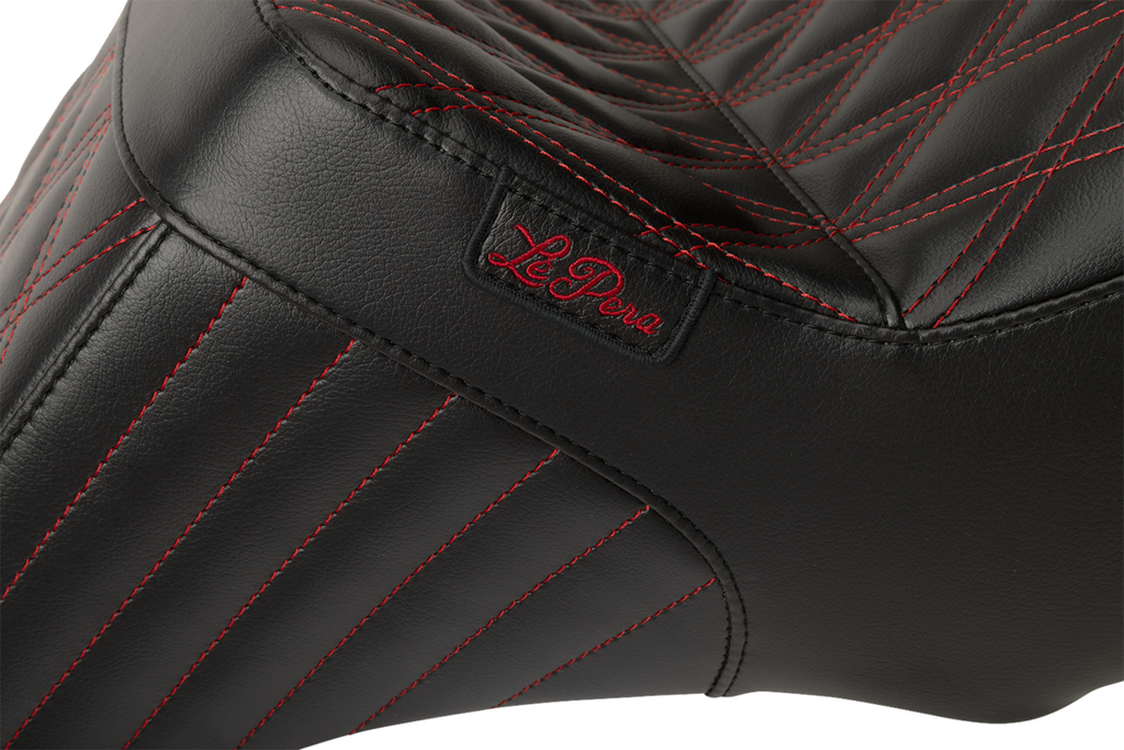 LE PERA Tailwhip Seat - Red Double Diamond Stitch - FLH/FLT '23-'25 LV-587DD-R01 — image 3