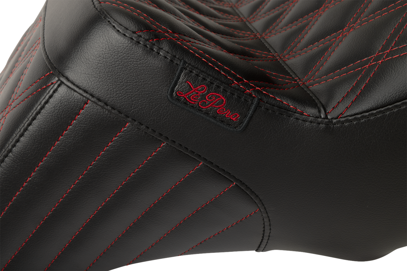 LE PERA Tailwhip Seat - Red Double Diamond Stitch - FLH/FLT '23-'25 LV-587DD-R01 — image 3