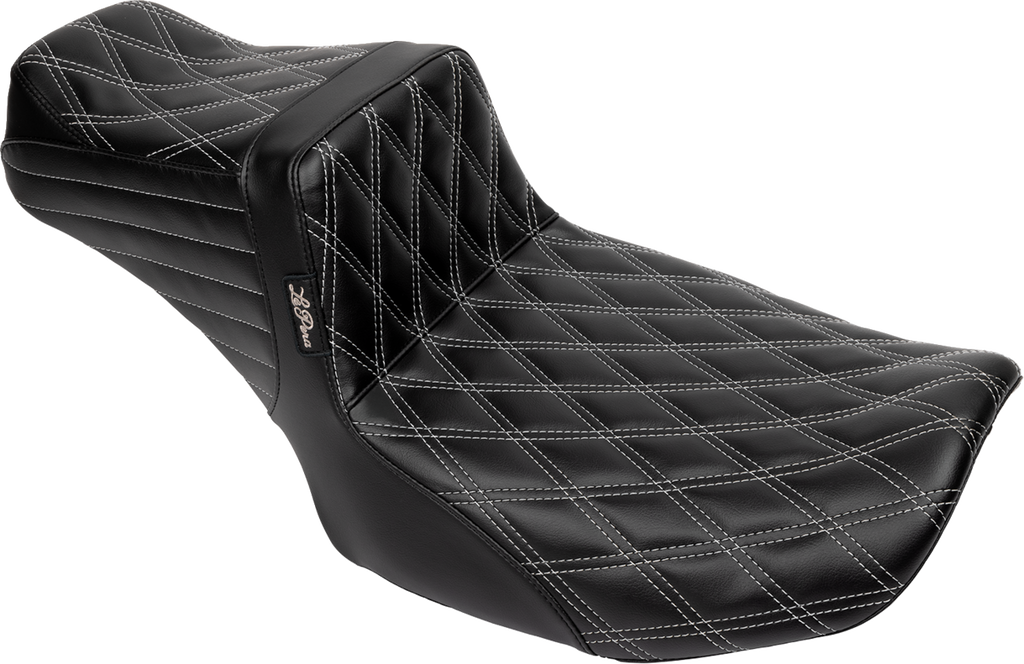 LE PERA Tailwhip Daddy Long Legs Seat - Gray Double Diamond Stitch - FLH/FLT '23-'25 LV-587DLDD-GY01 — image 1