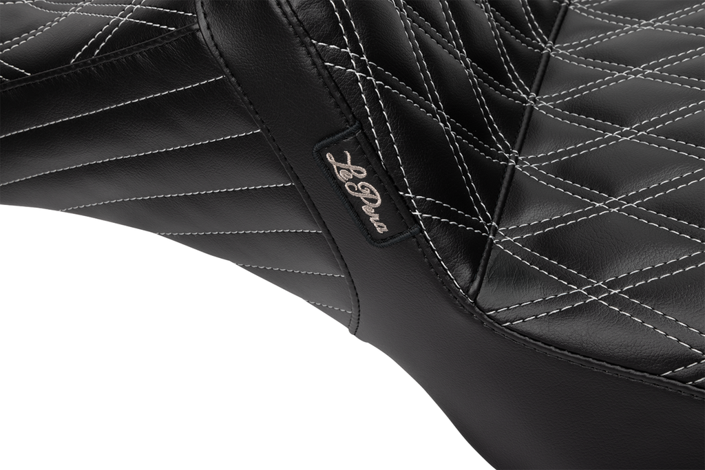 LE PERA Tailwhip Daddy Long Legs Seat - Gray Double Diamond Stitch - FLH/FLT '23-'25 LV-587DLDD-GY01 — image 3