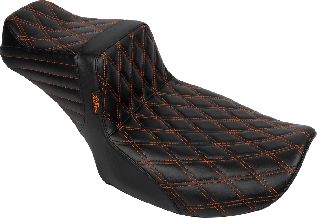 LE PERA Tailwhip Daddy Long Legs Seat - Burnt Orange Double Diamond Stitch - FLH/FLT '23-'25 LV-587DLDD-OB4 — image 1