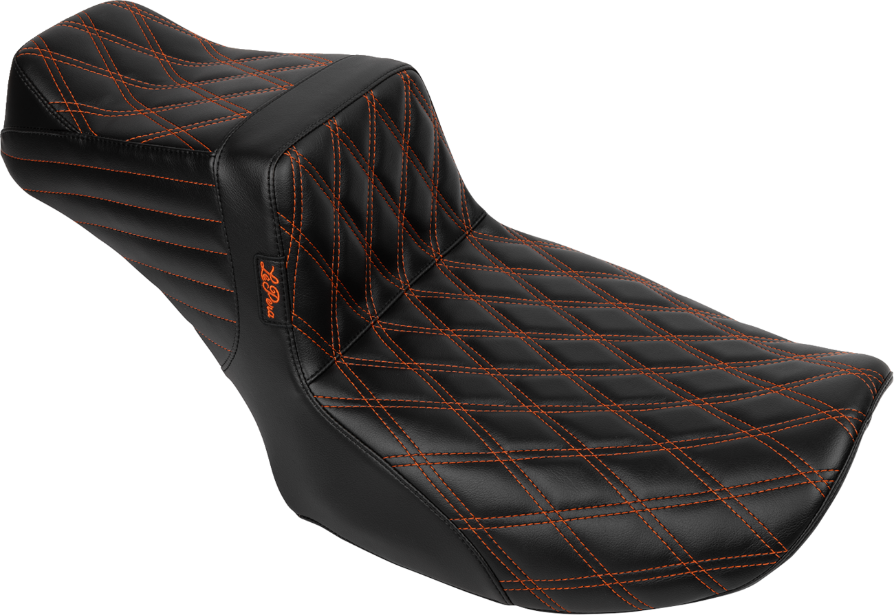 LE PERA Tailwhip Daddy Long Legs Seat - Burnt Orange Double Diamond Stitch - FLH/FLT '23-'25 LV-587DLDD-OB4 — image 1