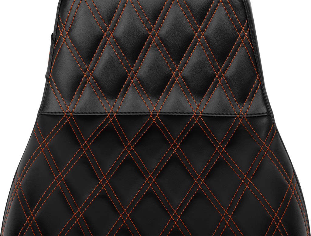 LE PERA Tailwhip Daddy Long Legs Seat - Burnt Orange Double Diamond Stitch - FLH/FLT '23-'25 LV-587DLDD-OB4 — image 2