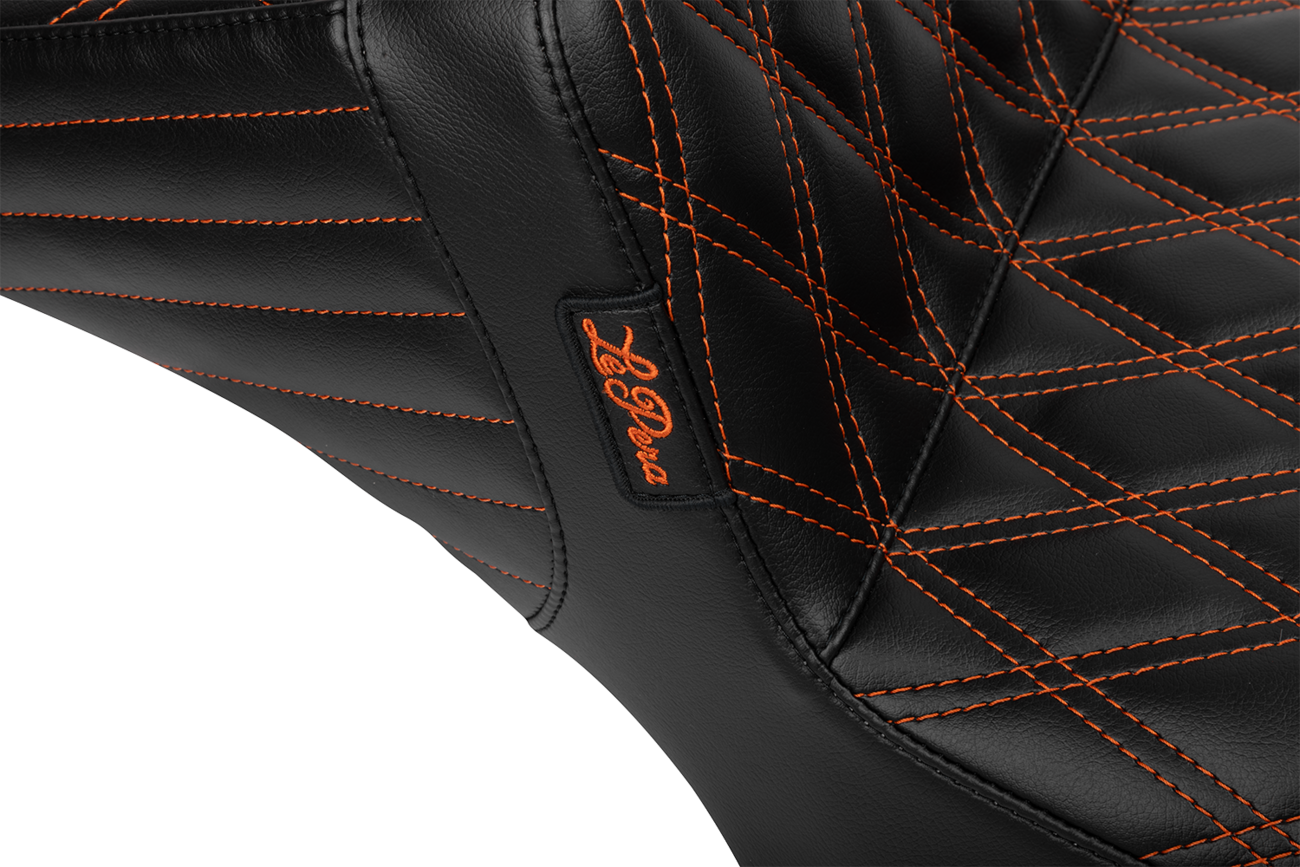 LE PERA Tailwhip Daddy Long Legs Seat - Burnt Orange Double Diamond Stitch - FLH/FLT '23-'25 LV-587DLDD-OB4 — image 3