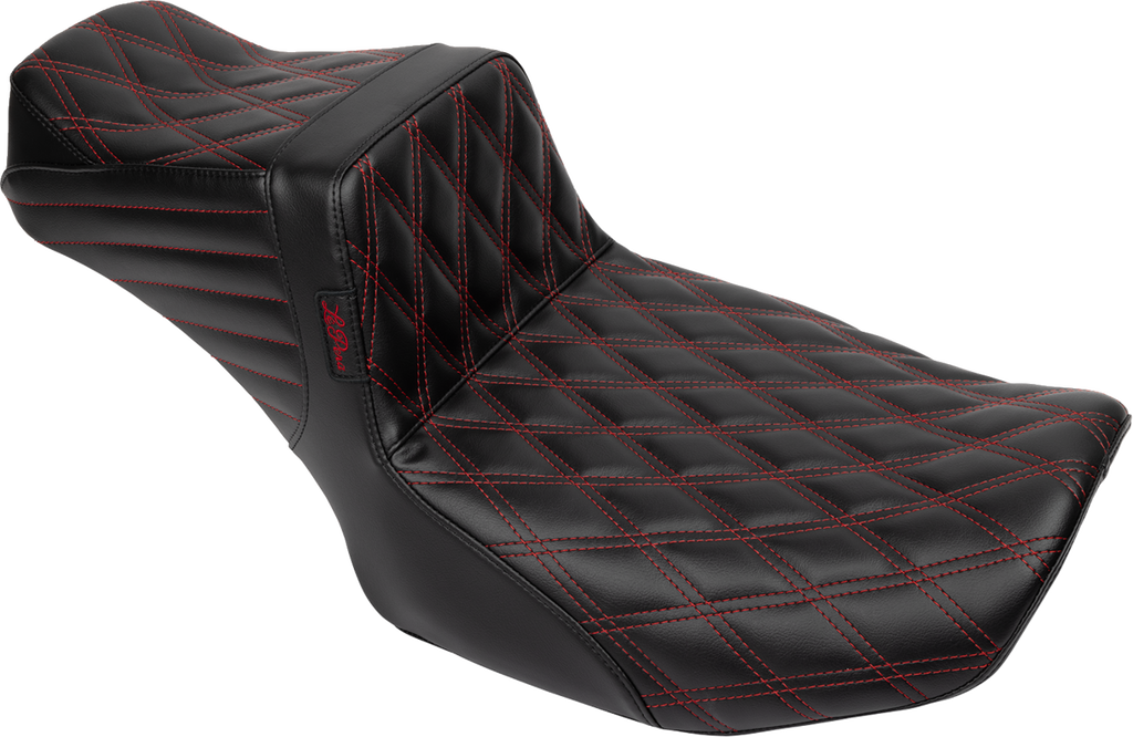 LE PERA Tailwhip Daddy Long Legs Seat - Red Double Diamond Stitch - FLH/FLT '23-'25 LV-587DLDD-R01 — image 1