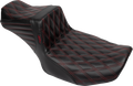 LE PERA Tailwhip Daddy Long Legs Seat - Red Double Diamond Stitch - FLH/FLT '23-'25 LV-587DLDD-R01 — image 1