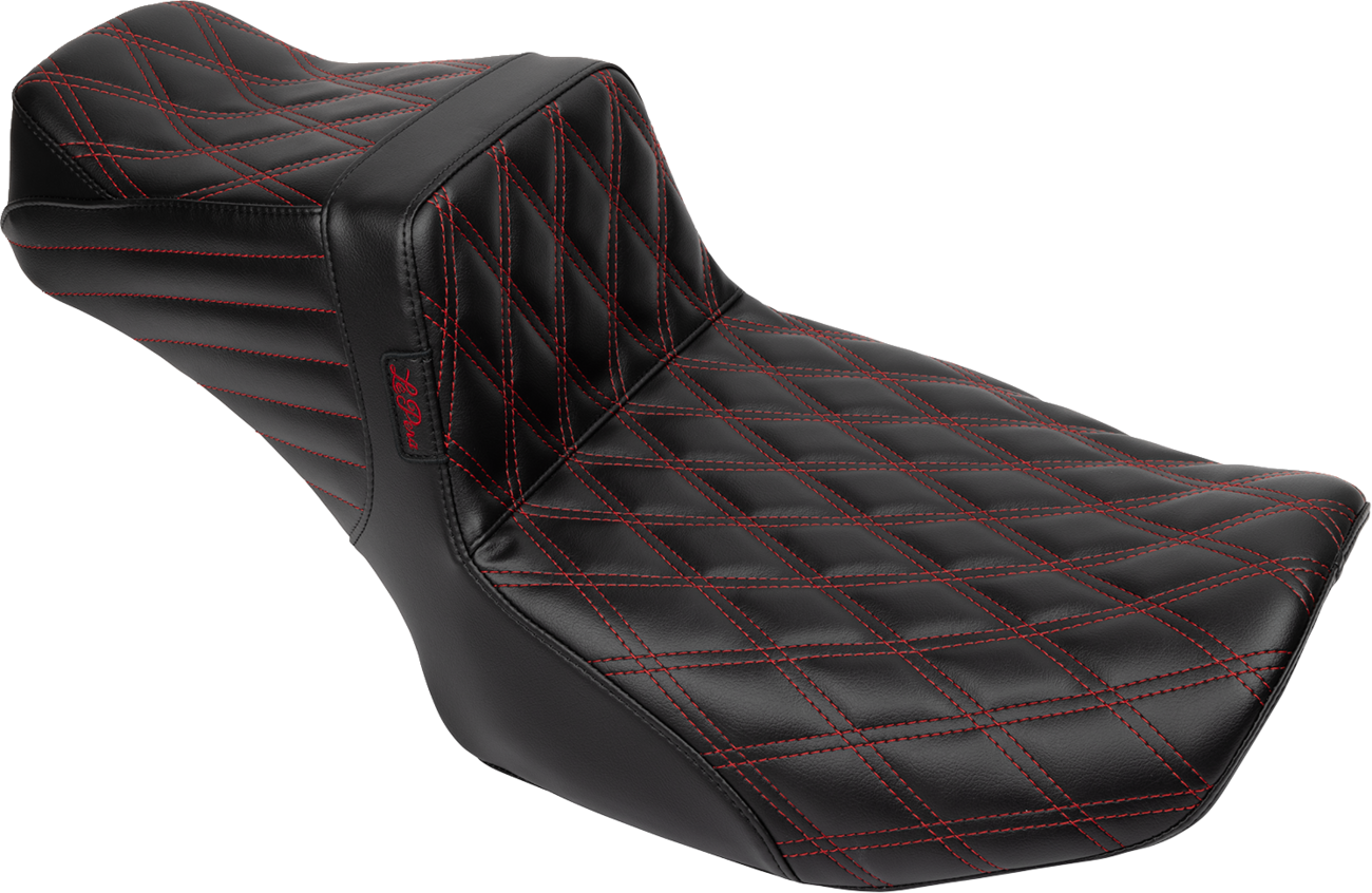 LE PERA Tailwhip Daddy Long Legs Seat - Red Double Diamond Stitch - FLH/FLT '23-'25 LV-587DLDD-R01 — image 1
