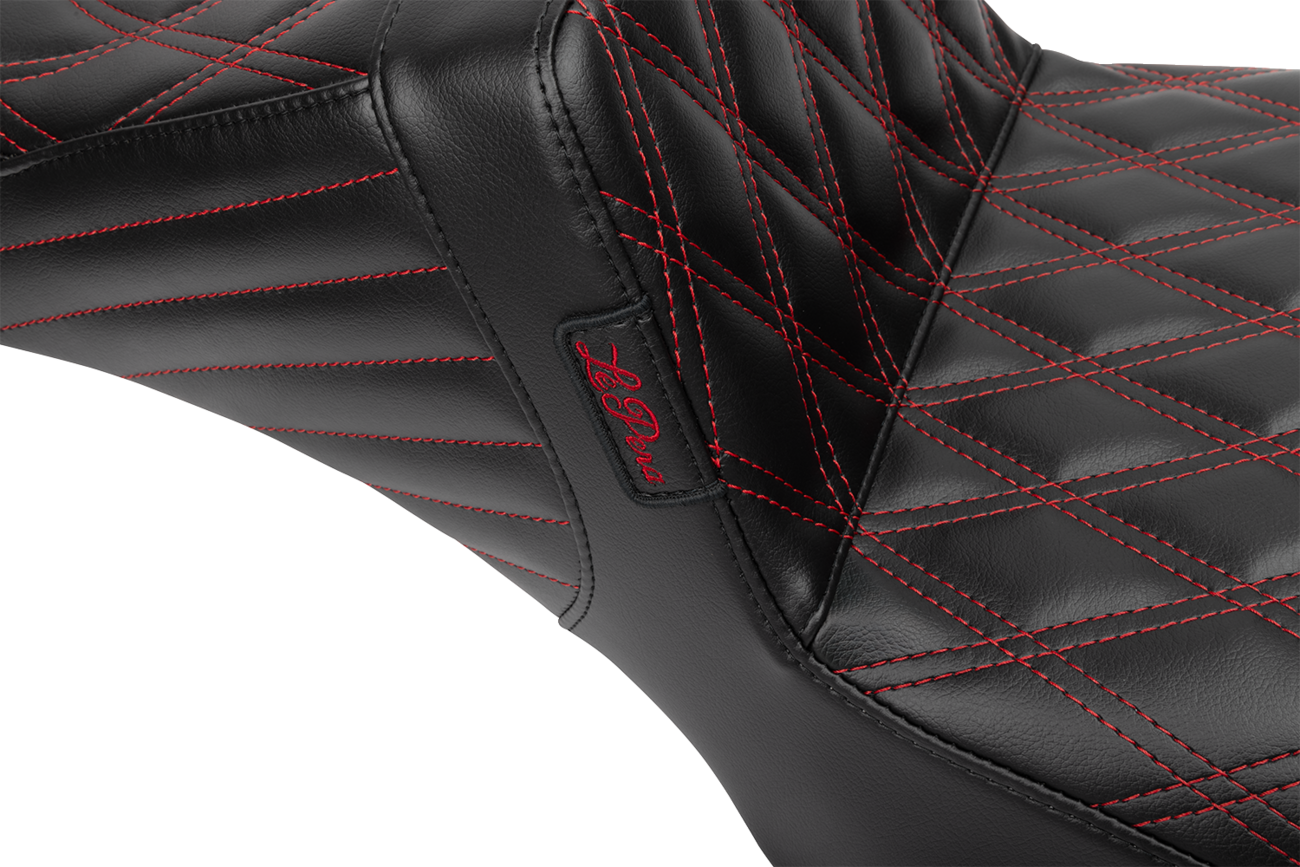 LE PERA Tailwhip Daddy Long Legs Seat - Red Double Diamond Stitch - FLH/FLT '23-'25 LV-587DLDD-R01 — image 3