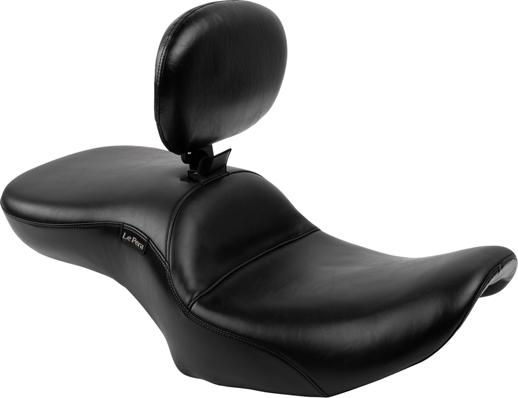 LE PERA Maverick Seat - with Backrest - Smooth - Black - FLH/FLT '23-'25 LV-957BRS — image 1