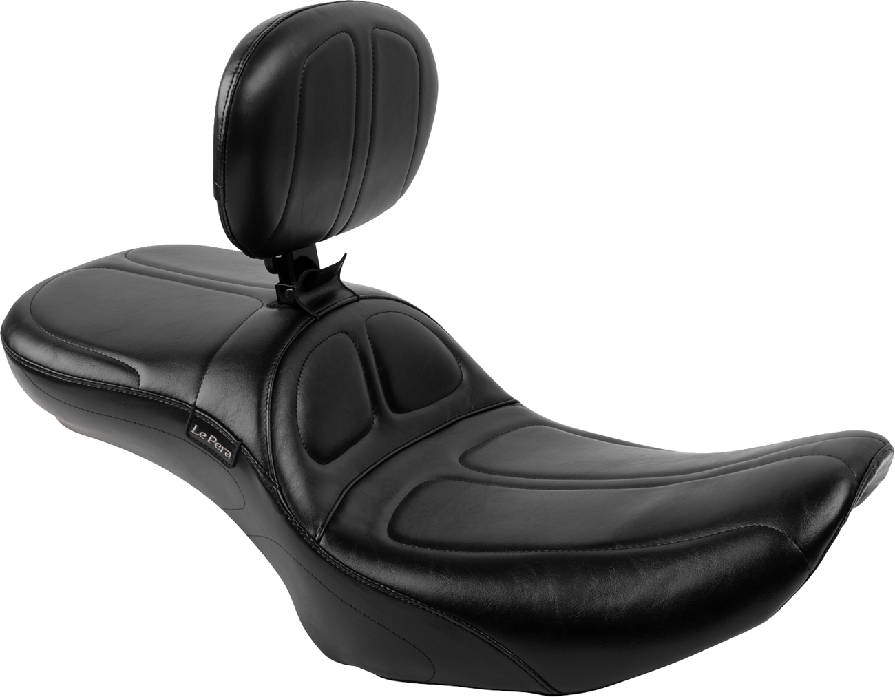 LE PERA Maverick Daddy Long Legs Seat - With Backrest - Black - FLH/FLT '23-'25 LV-957DLBR — image 1