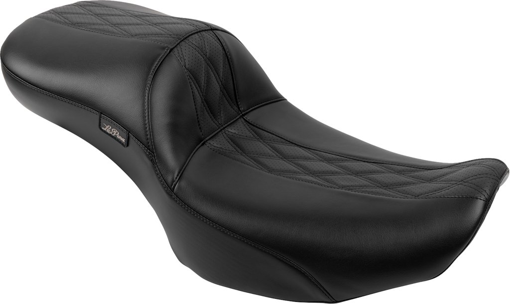 LE PERA Maverick Daddy Long Legs Seat - Without Backrest - Diamond Stitch - HR2 Inlay - FLH/FLT '23-'25 LV-957DLHR2 — image 1