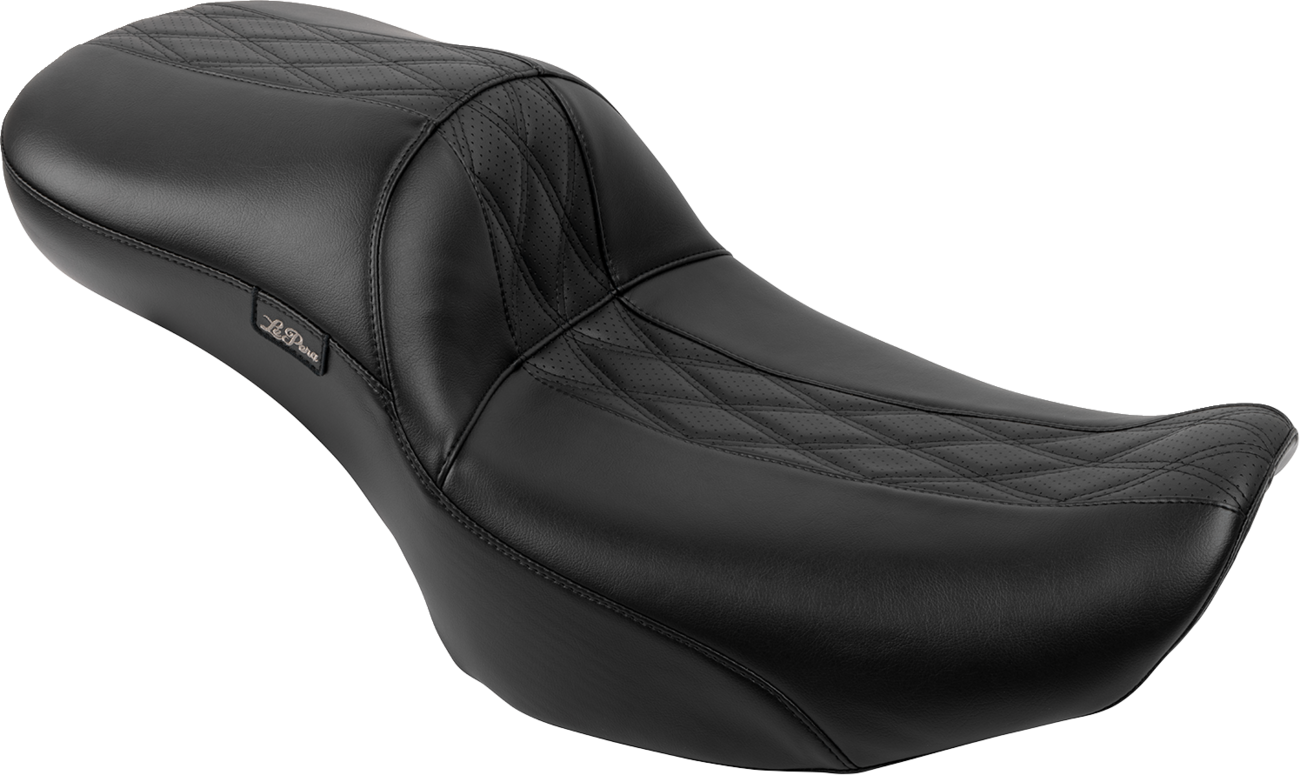 LE PERA Maverick Daddy Long Legs Seat - Without Backrest - Diamond Stitch - HR2 Inlay - FLH/FLT '23-'25 LV-957DLHR2 — image 1