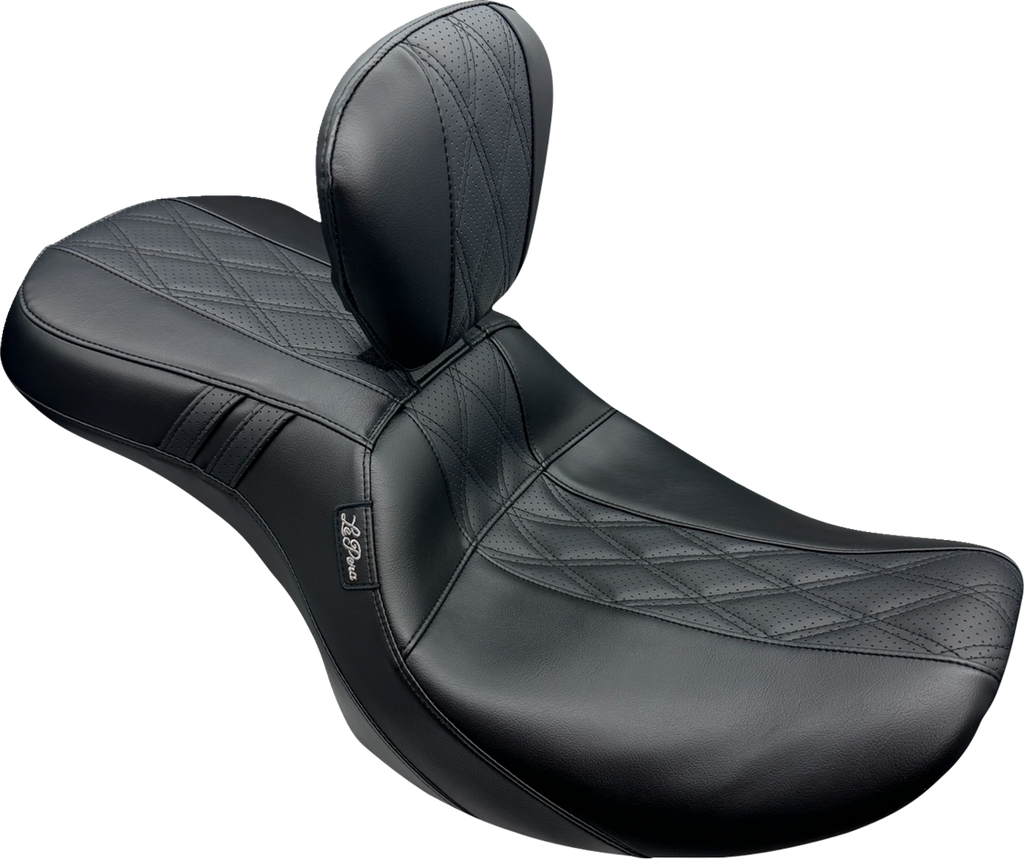 LE PERA Outcast 2-Up Seat - With Backrest - GT2 Inlay - FLH/FLT '23-'25 LV-997BRGT2 — image 1