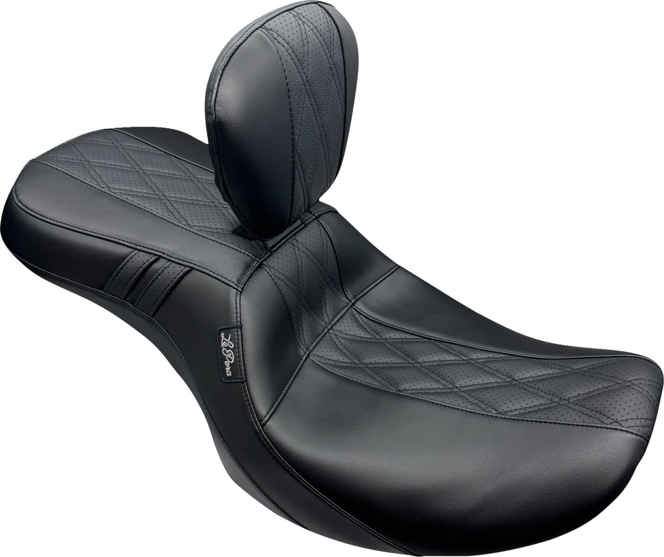 LE PERA Outcast 2-Up Seat - With Backrest - GT2 Inlay - FLH/FLT '23-'25 LV-997BRGT2 — image 1