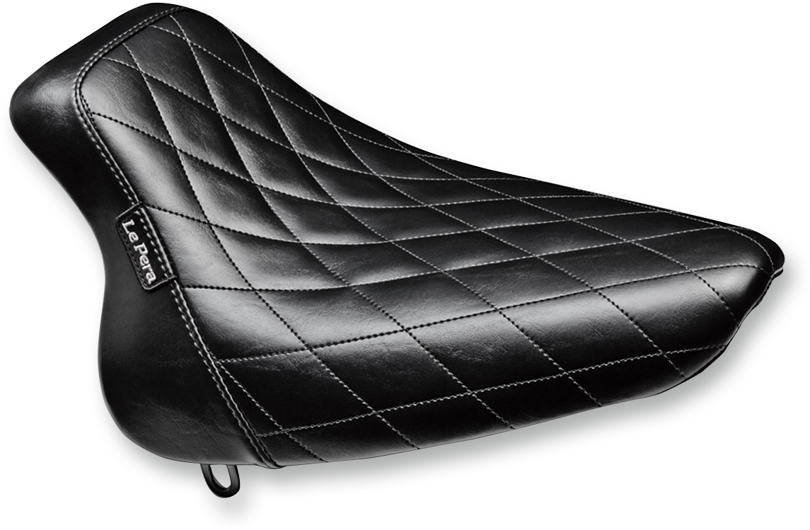 LE PERA Bare Bones Solo Seat - Diamond Stitch - Black - Softail '00-'07 LX-007DM — image 1
