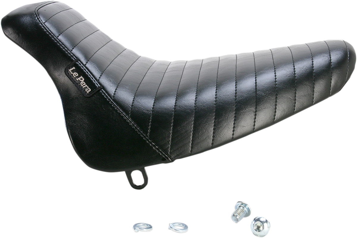 LE PERA Bare Bones Solo Seat - Pleated - Black - Softail '00-'07 LX-007PT — image 2