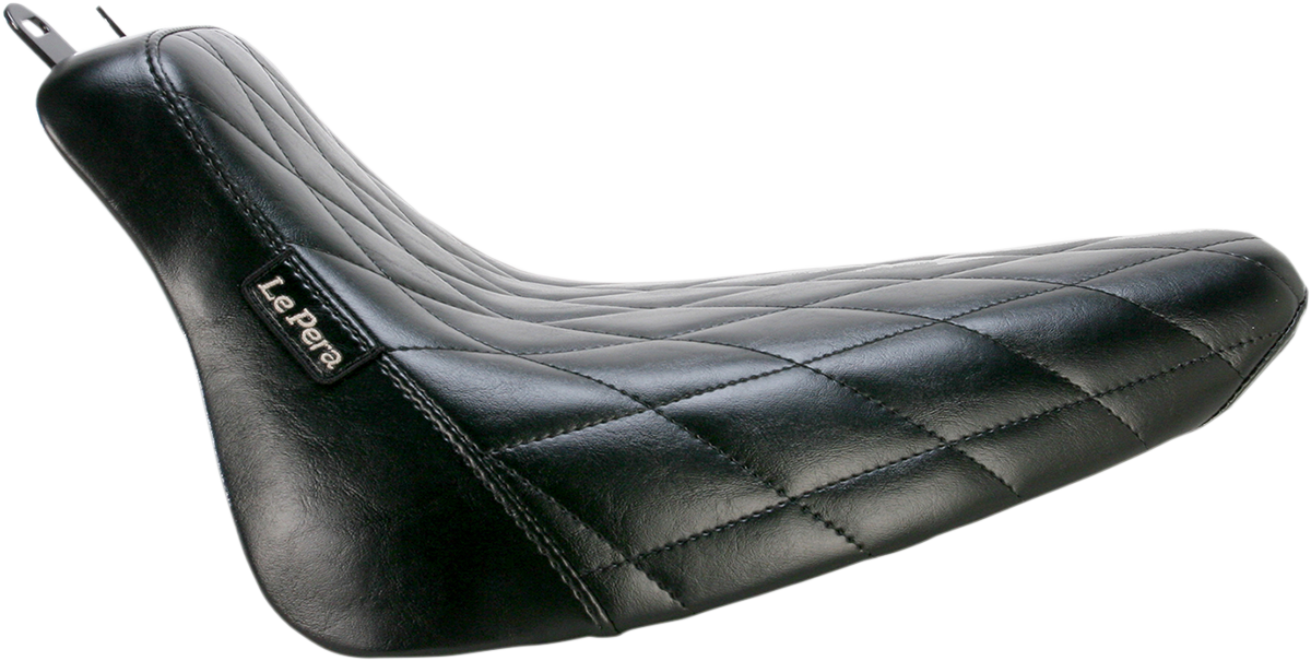 LE PERA Bare Bones Solo Seat - Diamond Stitch - Black - FLST '08-'17 LXE-007DM — image 1