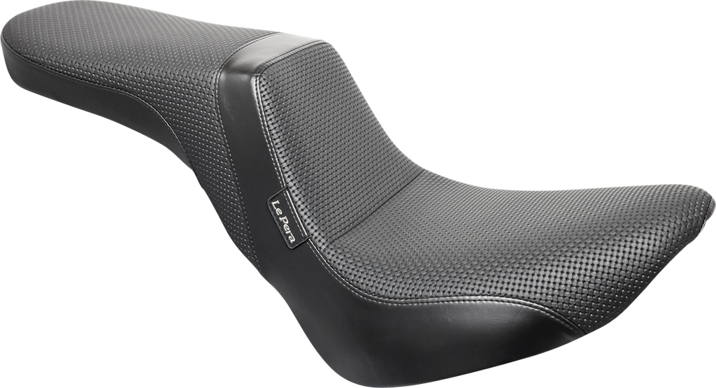 LE PERA Daytona 2-Up Seat - Without Backrest - Basketweave - Black - FX/FL '18-'25 LY-543BW — image 1