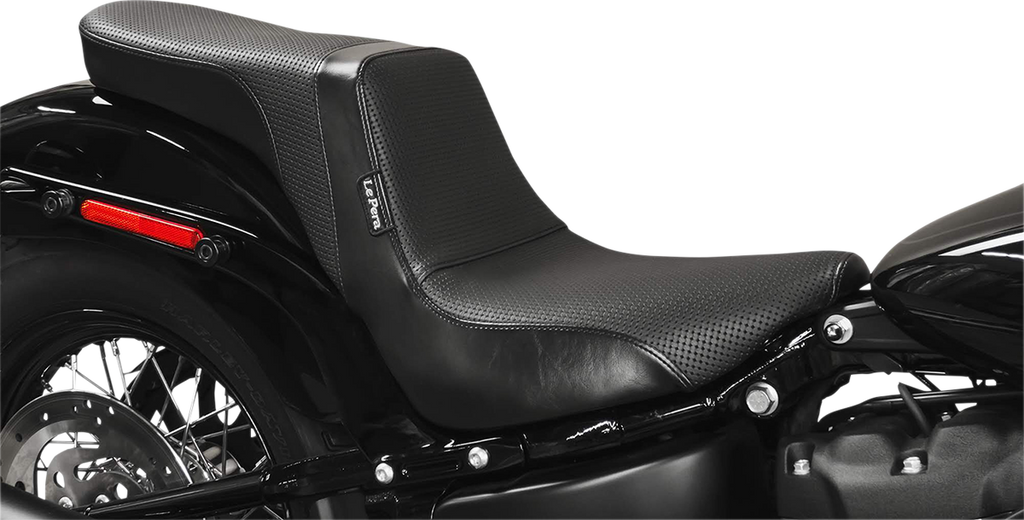 LE PERA Daytona 2-Up Seat - Without Backrest - Basketweave - Black - FX/FL '18-'25 LY-543BW — image 3