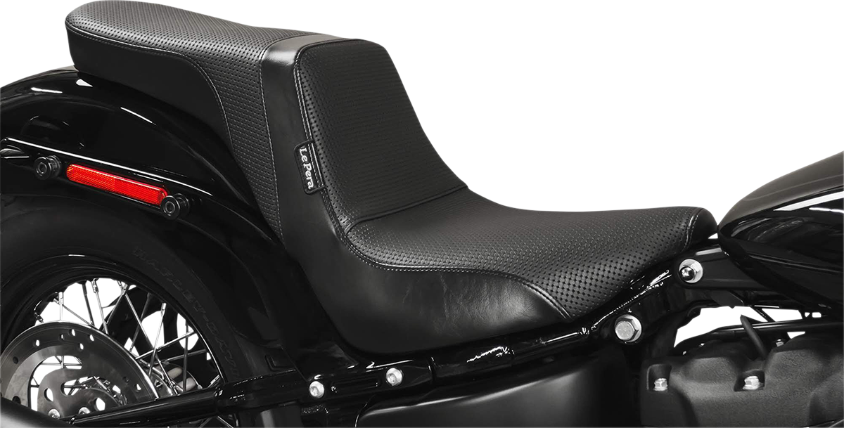 LE PERA Daytona 2-Up Seat - Without Backrest - Basketweave - Black - FX/FL '18-'25 LY-543BW — image 3