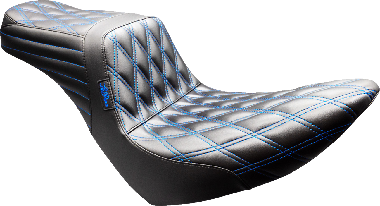 LE PERA Tailwhip Seat - Black - Double Diamond - Blue Stitch - FX/FL '18-'25 LYR-580DD-BE01 — image 1
