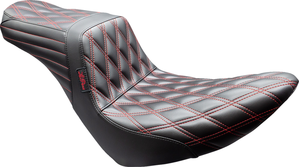 LE PERA Tailwhip Seat - Black - Double Diamond - Red Stitch - FX/FL '18-'25 LYR-580DD-R01 — image 1