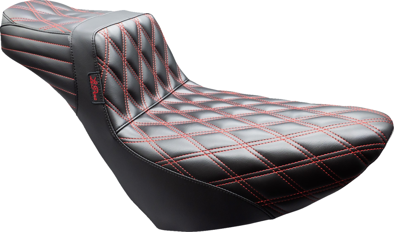 LE PERA Tailwhip Daddy Long Legs Seat - Black - Double Diamond - Red Stitch - FL/FX '18-'25 LYR-580DLDD-R01 — image 1
