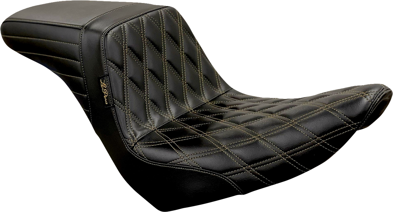LE PERA Kickflip Seat - Diamond w/Chestnut Stitching - Black - Softail '18-'23 LYR-590DD-CHET — image 1