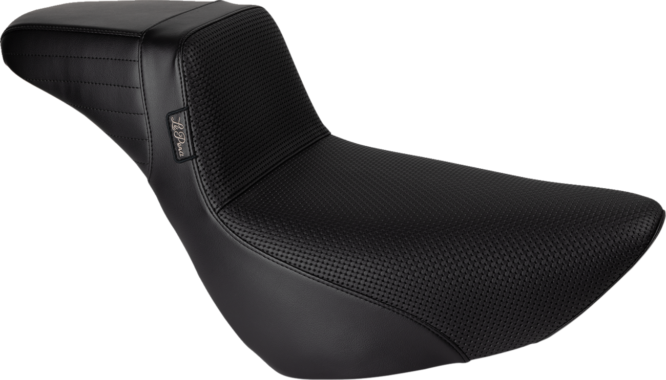 LE PERA Kickflip Daddy Long Legs Low Rider Seat - Basket Weave - Black - FL/FX '18-'24 LYR-590DLBW — image 1
