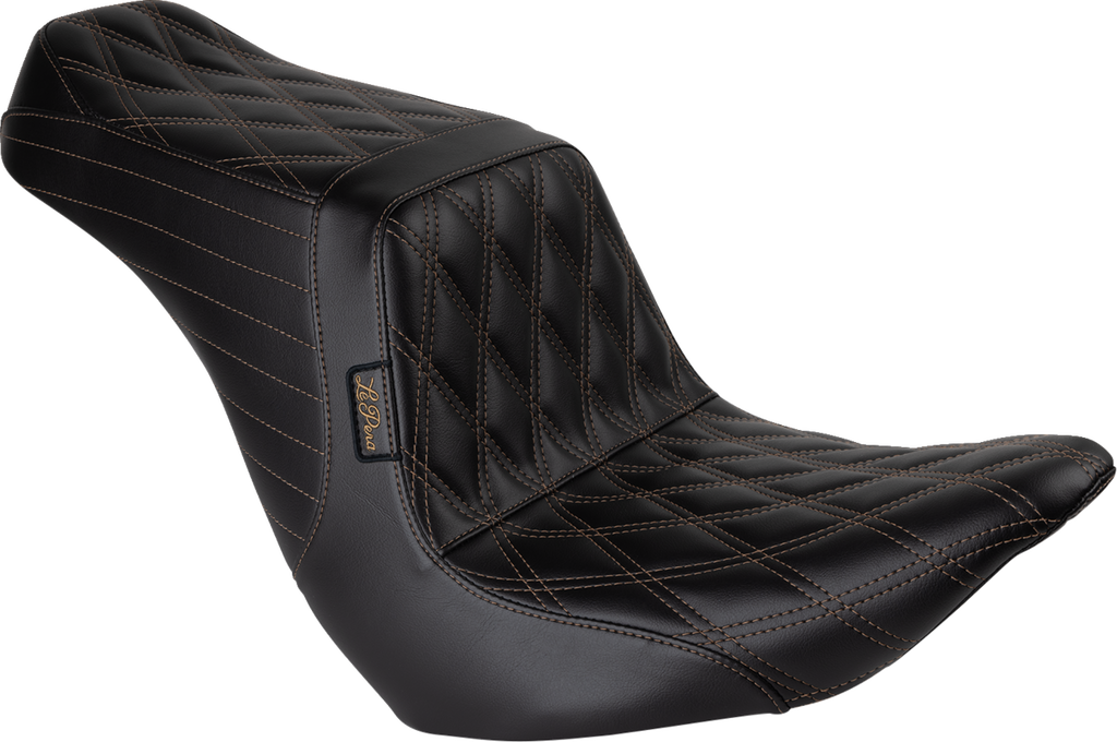 LE PERA Tailwhip Up Front Seat - Double Diamond w/ Chestnut Thread - Black - FLSB/FXLR '18-'24 LYRU-580DD-CHET — image 1