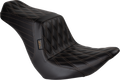 LE PERA Tailwhip Up Front Seat - Double Diamond w/ Chestnut Thread - Black - FLSB/FXLR '18-'24 LYRU-580DD-CHET — image 1