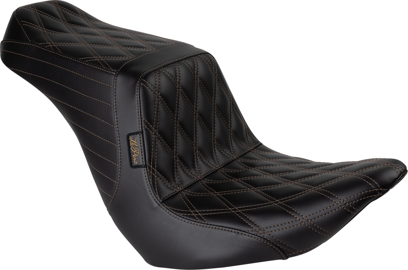 LE PERA Tailwhip Up Front Seat - Double Diamond w/ Chestnut Thread - Black - FLSB/FXLR '18-'24 LYRU-580DD-CHET — image 1