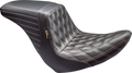 LE PERA Kickflip Up Front Seat - Double Diamond w/ Chestnut Thread - Black - FL/FX '18-'24 LYRU-590DD-CHET — image 1