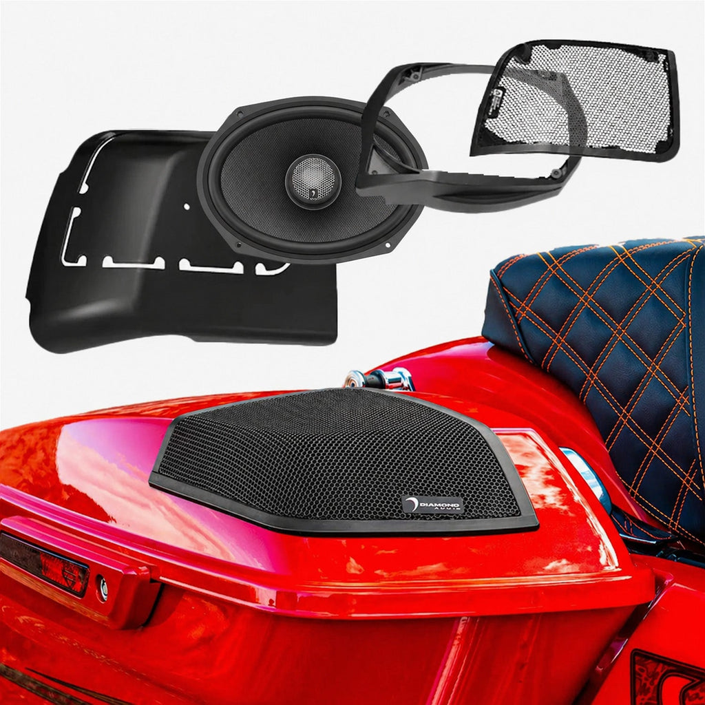 Diamond Audio MSHXM69F2BKLK 2014-2023 Harley Davidson Cut In Speaker Lid Kit with HXM69F2BK (2Ω) — image 1