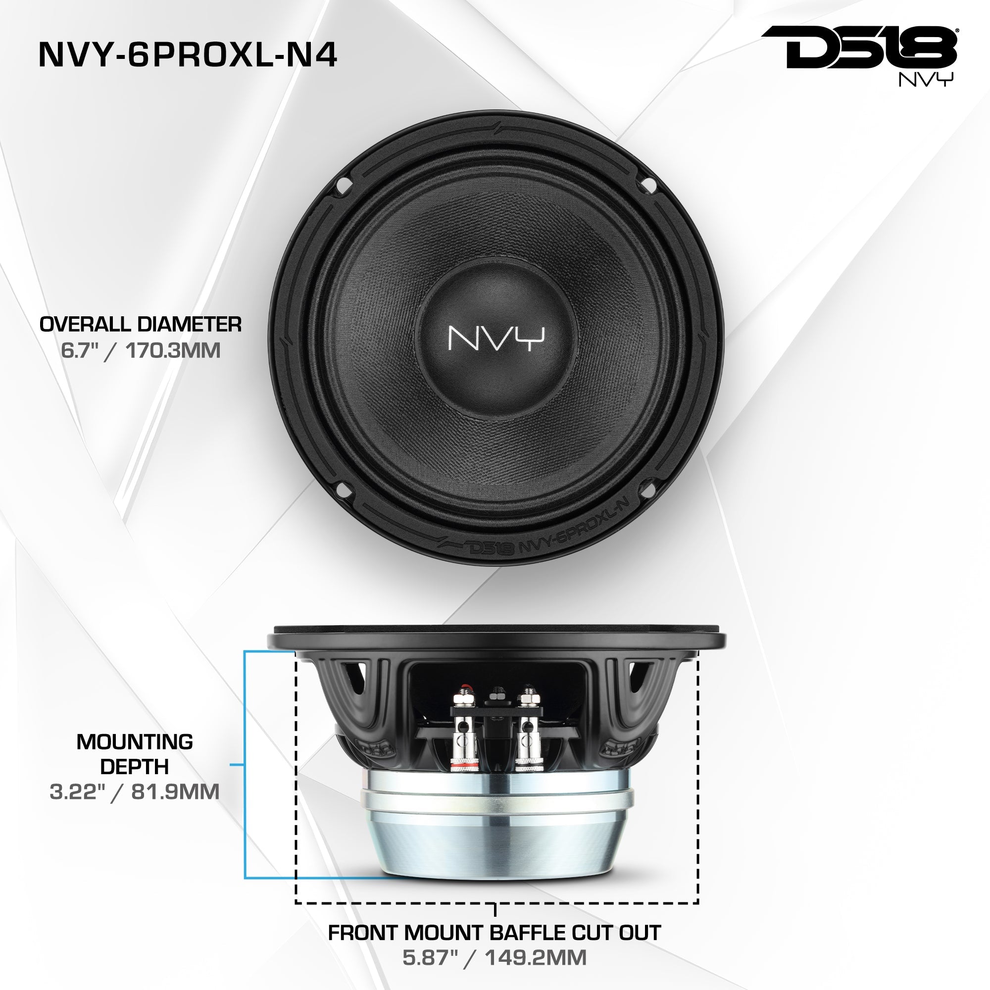 DS18 NVY-6PROXL-N4 6.5” Neodymium Midrange Loudspeaker | 400W 4-Ohm — image 7