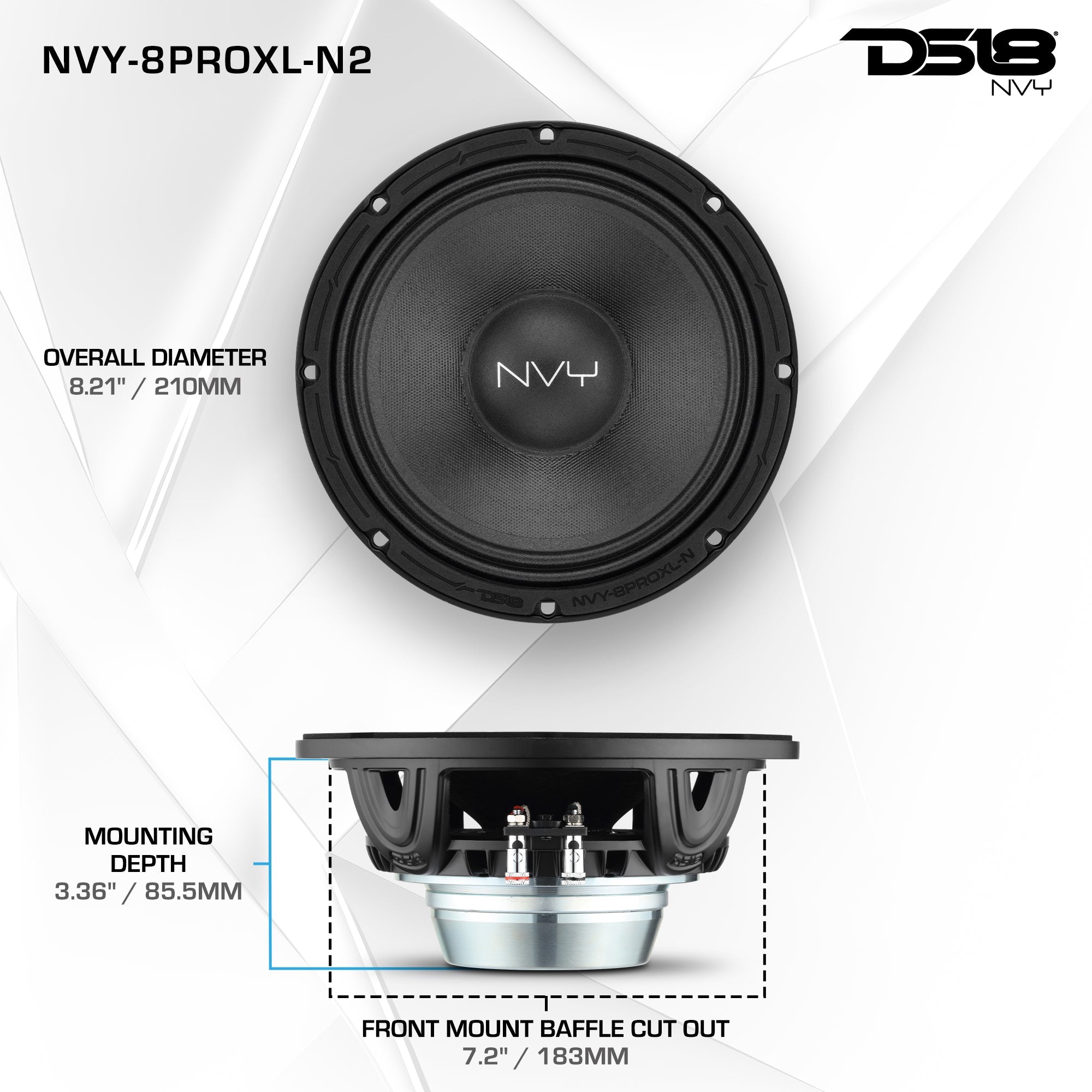 DS18 NVY-8PROXL-N2 8” Neodymium Midrange Loudspeaker | 400W RMS 2-Ohm — image 7