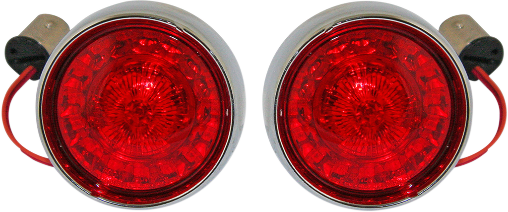 CUSTOM DYNAMICS Bullet Turn Signal - 1157 - Chrome - Red Lens PB-BB-RR-1157CR — image 1