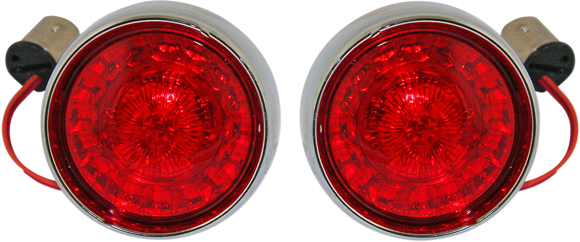 CUSTOM DYNAMICS Bullet Turn Signal - 1157 - Chrome - Red Lens PB-BB-RR-1157CR — image 1
