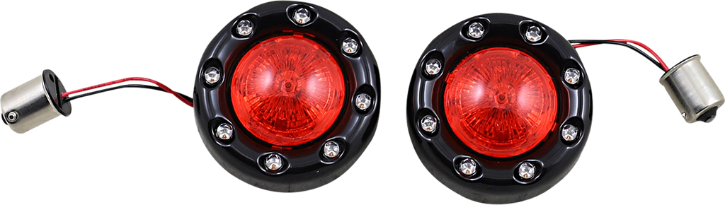 CUSTOM DYNAMICS Bullet Turn Signal 1156 - Black - Red Lens PB-BR-RR 56-BR — image 1