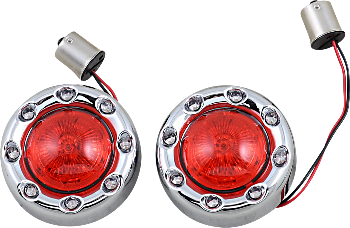 CUSTOM DYNAMICS Bullet Turn Signal 1156 - Chrome - Red Lens PB-BR-RR 56-CR — image 1